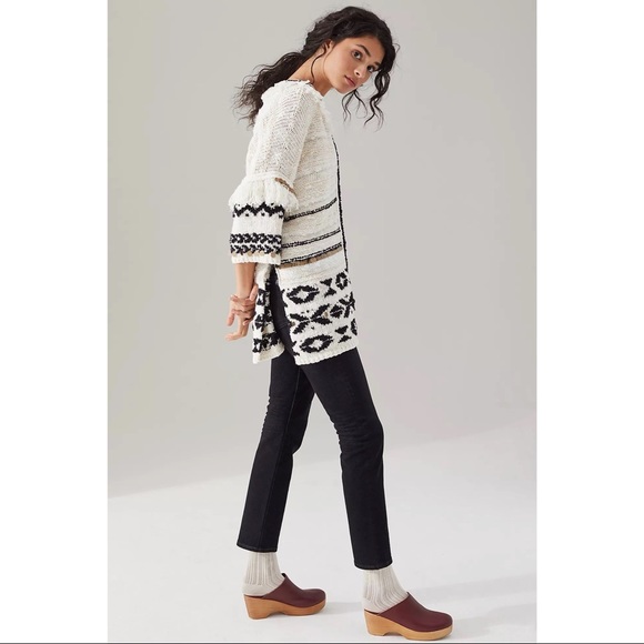 Anthropologie Margot Fringed Poncho Sweater Ivory Size Medium/Large NWT - Picture 6 of 7